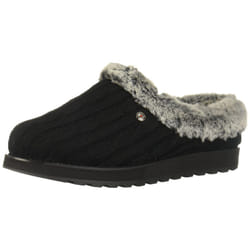 Skechers BOBS Women's Keepsakes - Ice Angel Slipper  Black  6.5 M US