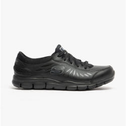 Skechers Work RELAXED FIT - ELDRED SR Ladies Leather Anti-Slip Shoes Black - UK 3, Black