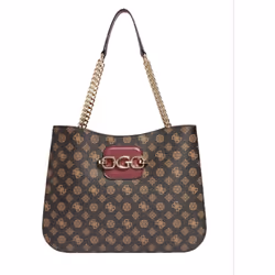 Borsa shopping Guess Hensely mocha/merlot multilogo BS22GU42 PG849723