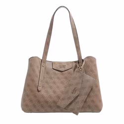 GUESS Eco Brenton Girlfriend Satchel Latte Logo