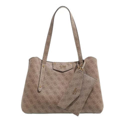 GUESS Eco Brenton Girlfriend Satchel  Latte Logo