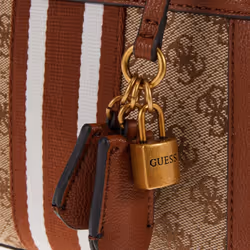GUESS Katey Mini Satchel Latte Logo/Cognac PROCESSING PROCESSING