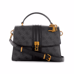 GUESS Ginevra Top Handle Flap Coal Logo