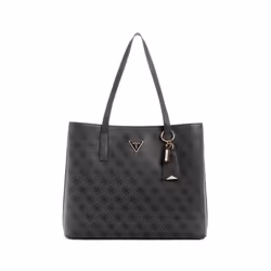 GUESS Meridian Girlfriend Tote Coal Logo
