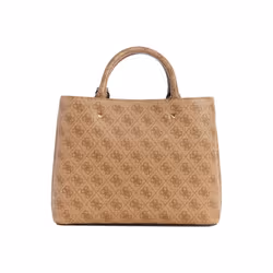 GUESS Meridian Girlfriend Satchel Latte Logo