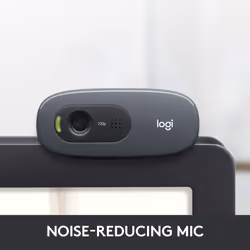 Logitech C270 HD Webcam, HD 720p/30fps, Widescreen HD Video Calling, HD Light Correction, Noise-Reducing Mic, For Skype, FaceTime, Hangouts, WebEx, PC