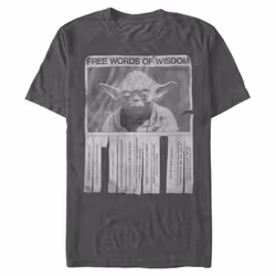 Men's Star Wars Yoda Words of Wisdom T-Shirt - Charcoal Heather - 3X Large