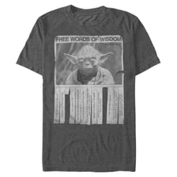Men's Star Wars Yoda Words of Wisdom T-Shirt - Charcoal Heather - 3X Large
