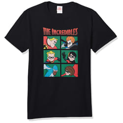 Disney Mens Incredibles Tees  BlackIncred Panels  Small