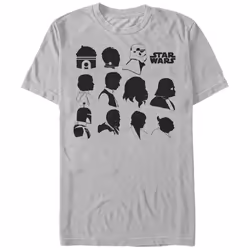 STAR WARS Men's Character Silhouettes T-Shirt - Silver - 2X Large