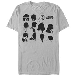 STAR WARS Men's Character Silhouettes T-Shirt - Silver - 2X Large