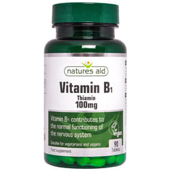 Natures Aid Vitamin B1 Thiamin, 100 mg, 90 Tablets