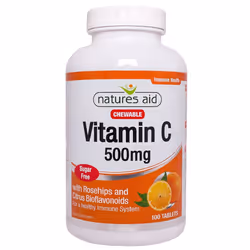Natures Aid Vitamin C Sugar Free Chewable, 500 mg, 100 Tablets (with Rosehips and Citrus Bioflavonoids, for a Healthy Immune  ...