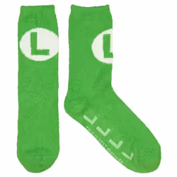 Nintendo Super Mario Luigi Logo Cozy Adult Crew Socks