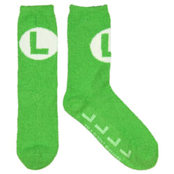 Nintendo Super Mario Luigi Logo Cozy Adult Crew Socks