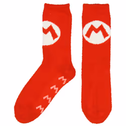 Bioworld Nintendo Super Mario Cozy Mario Logo Adult Crew Socks