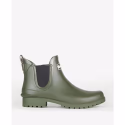 Barbour WILTON Womens Chelsea Wellington Boots Olive - UK 6