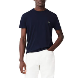 Lacoste Mens Short Sleeve Crew Neck Pima Cotton Jersey T-Shirt  Navy Blue  Small