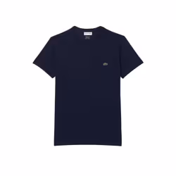 Lacoste Mens Short Sleeve Crew Neck Pima Cotton Jersey T-Shirt  Navy Blue  Medium