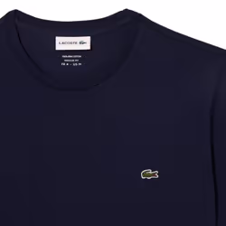 Lacoste Mens Short Sleeve Crew Neck Pima Cotton Jersey T-Shirt  Navy Blue  Medium