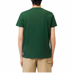 Lacoste TH6710 Mens V Neck T Shirt PIMA Summer Tee - Green, S