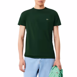 Lacoste Mens Short Sleeve Crew Neck Pima Cotton Jersey T-Shirt Green Large