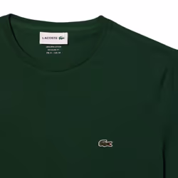 Lacoste Mens Short Sleeve Crew Neck Pima Cotton Jersey T-Shirt  Green  Large
