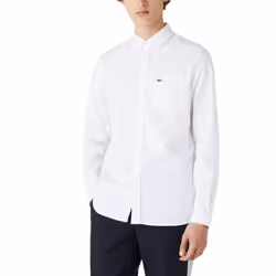 LACOSTE CH4976 Mens Oxford Shirts Cotton Formal Top - White, M