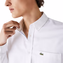 LACOSTE CH4976 Mens Oxford Shirts Cotton Formal Top - White, M