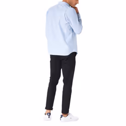 LACOSTE CH4976 Mens Oxford Shirts Cotton Formal Top - Sky Blue, L