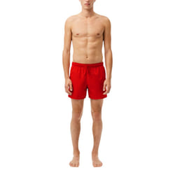 Lacoste Mens Shorts MH6270 Summer Swimwear - Red, S