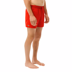 Lacoste Mens Shorts MH6270 Summer Swimwear - Red, M