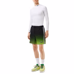 Lacoste Mens Shorts MH5643 Summer Swimwear - Black and Green, M