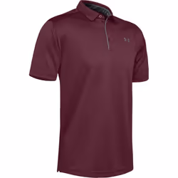 Under Armour Men's Tech Golf Polo  Maroon (609)/Graphite  Large Tall