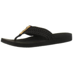Reef womens Cushion Threads Flip Flop  Black  8 US