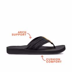 Reef womens Cushion Threads Flip Flop  Black  8 US
