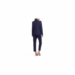 Tommy Hilfiger Womens Work Jacket One Button Blazer Midnight 4 US