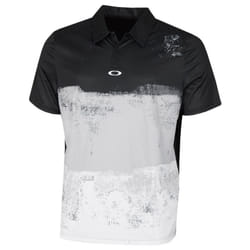 Oakley Mens Color Block Shade Short Sleeve Golf Polo Shirt - M, Blackout