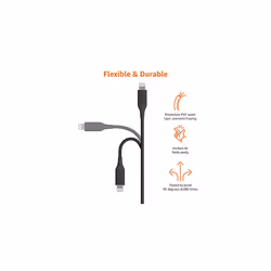 USB 2.0 Type-C to Lightning Cable (MFi Certified), 0.9 m, Black