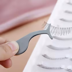 False Eyelashes Extension Applicator Remover Clip Tweezers Nipper (Silver)