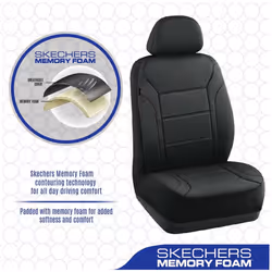 Skechers Memory Foam Car Seat Covers  Lycra Car Seat Cover Thick Memory Foam  Front Car Seat Protector Airbag Compatible  Automotive Comfort Protectio