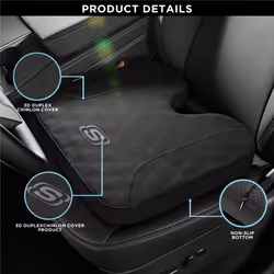 Skechers Memory Foam Seat Cushion with 3D Duplex Chinlon Cover  Ultimate Premium Coccyx Cushion for Tailbone Pain - Black Seat Pad for Car  Office Cha