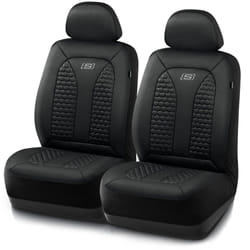 Skechers Memory Foam Car Seat Covers  Hexcomb Breathable Thick Seat Covers Black Two Front Seat Covers  Airbag Compatible  Automotive Comfort & Protec