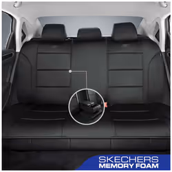 Skechers Memory Foam Car Seat Covers  Lycra Seat Covers Thick Memory Foam  Black Car Seat Cover Full Sets  Airbag Compatible  Automotive Comfort Prote