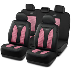 Skechers Memory Foam Car Seat Cover Full Sets  Hexcomb Breathable Thick Seat Covers  Airbag Compatible  Automotive Comfort & Protection for Most Cars