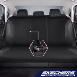 Skechers Memory Foam Car Seat Covers  Air Cool Mesh Thick Seat Covers  Airbag Compatible Seat Cover for Cars  Automotive Comfort & Protection for Most