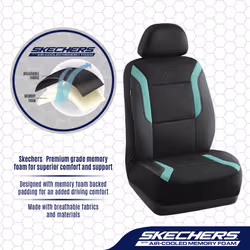 Skechers Memory Foam Car Seat Covers  Air Cool Mesh Thick Seat Covers  Seat Cover Full Sets  Airbag Compatible  Automotive Comfort & Protection for Mo