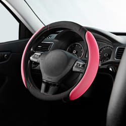 Skechers Pink Steering Wheel Cover  Memory Foam Car Steering Wheel Cover 14.5-15inch Anti-Slip Safety Comfortable Desgin  Universal Accessory for Dive