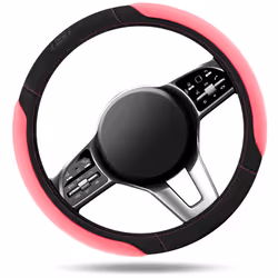 Skechers Pink Steering Wheel Cover  Memory Foam Car Steering Wheel Cover 14.5-15inch Anti-Slip Safety Comfortable Desgin  Universal Accessory for Dive