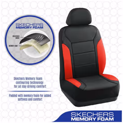 Skechers Memory Foam Car Seat Covers  Lycra Seat Covers Thick Memory Foam  Two Front Seat Cover  Airbag Compatible Automotive seat Covers for Most Car